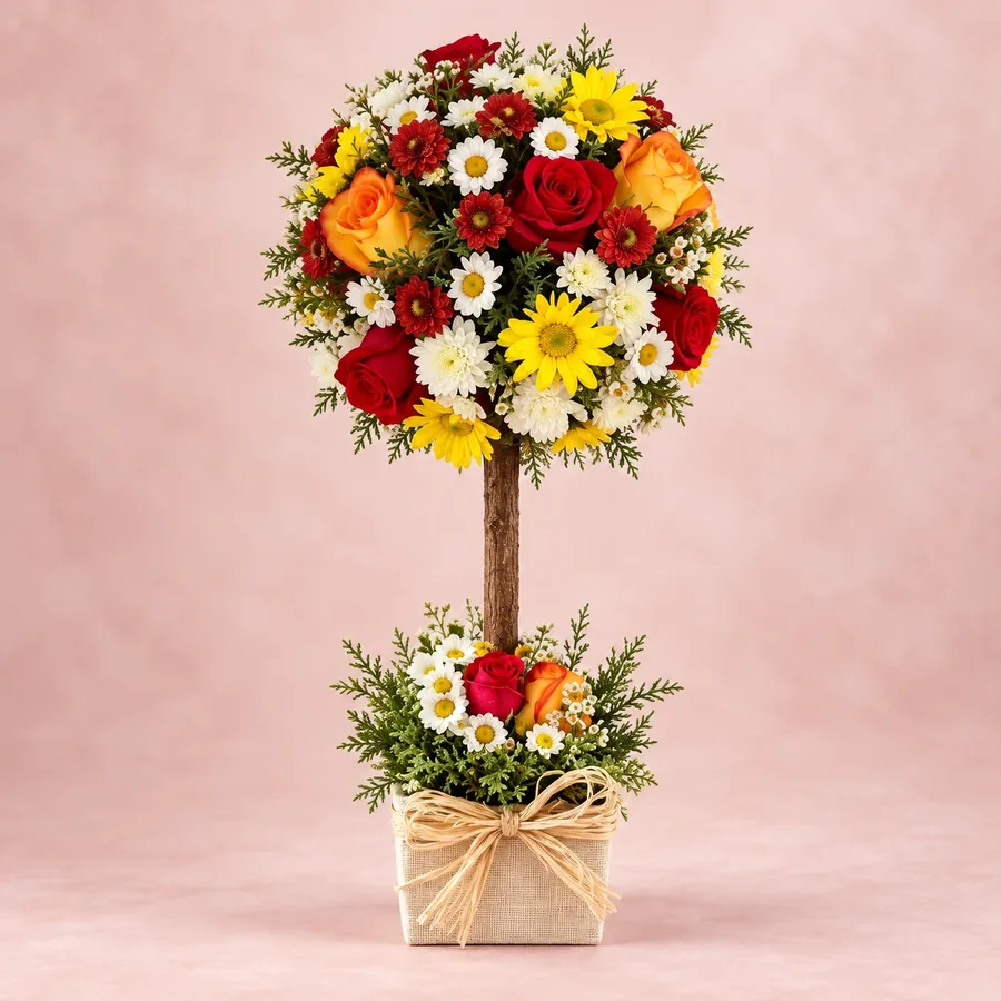 Topiario de flores en forma de árbol, diseños duraderos en La Serena
